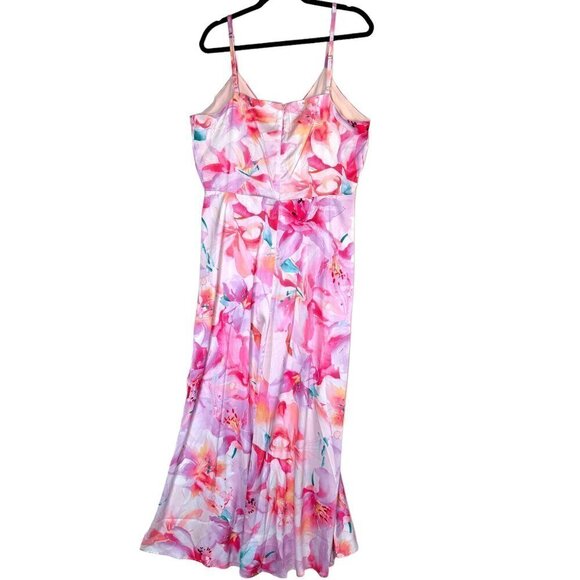 NEW (missing belt) Tahari Sleeveless Faux Wrapped Floral Dress Size L - Picture 5 of 6